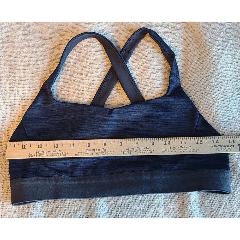 Patagonia Womens M Blue Heathered Unlined Wireless Cross Back Sports Bra Running - Picture 8 of 11